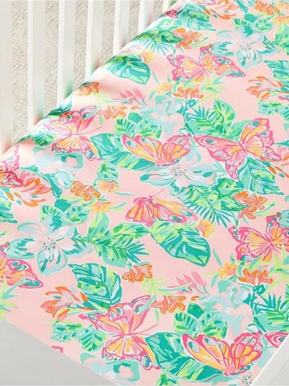 Pottery Barn Kids x Lilly Pulitzer blanket swaddle Isle Be Back cotton baby girl
